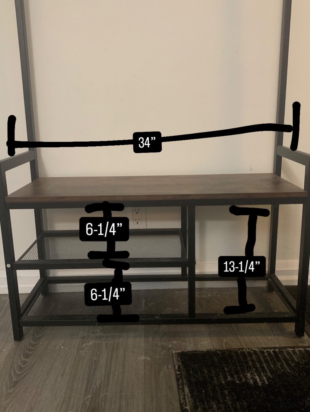 Coat Rack With Bench - photo 2