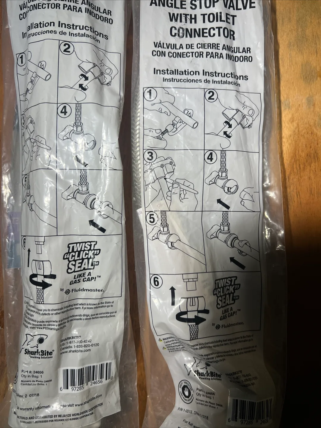 SharkBite 1/2" x 7/8" Angle Stop Valve with Toilet Connector image indicator(2)