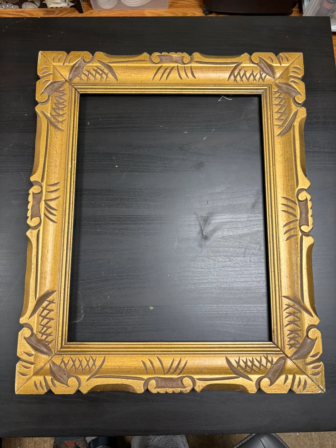 Vintage Ornate Wooden Picture Frame, Gold & Light Brown thumbnail