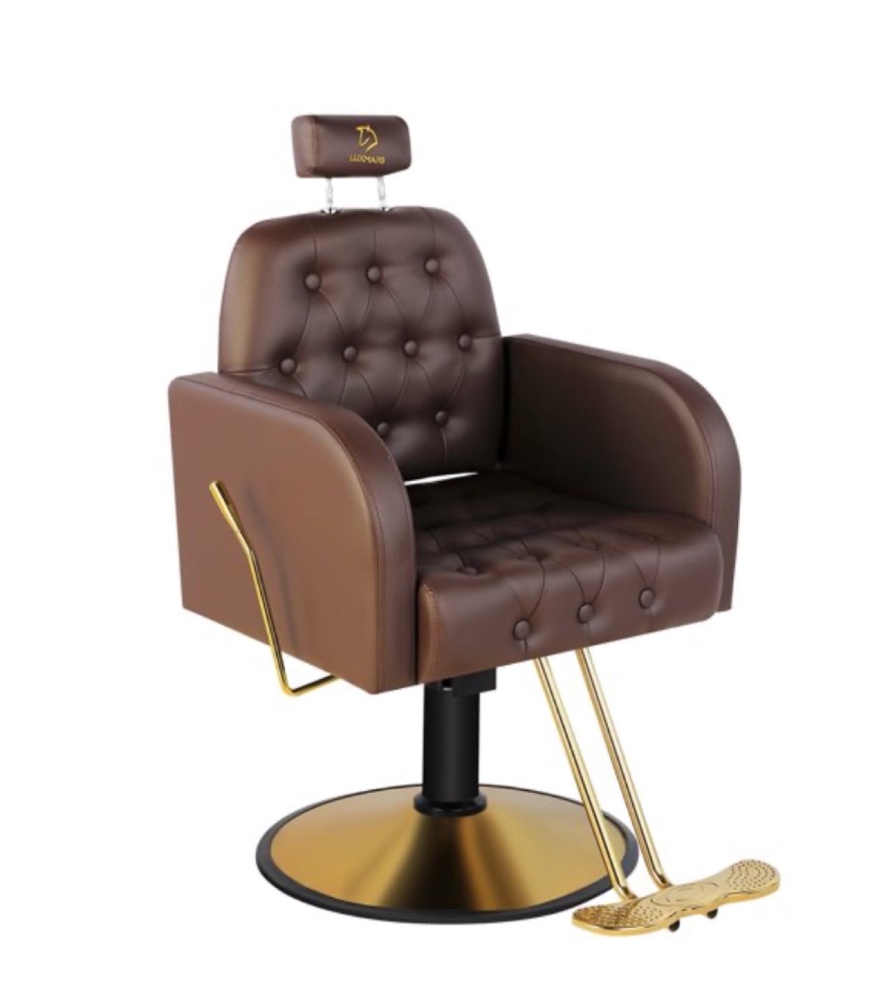 LUXMARS Adjustable Hydraulic Barber Chair - Brown