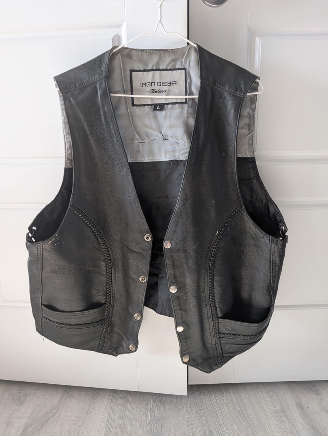Iron Gear Leather Vest with Patches