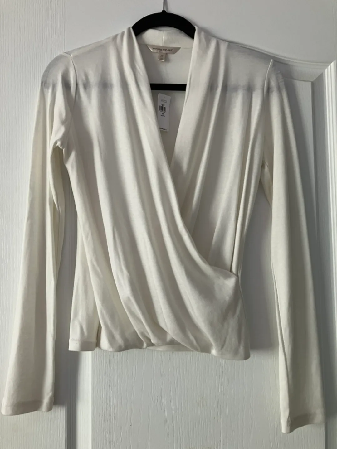 Banana Republic White Wrap Top thumbnail