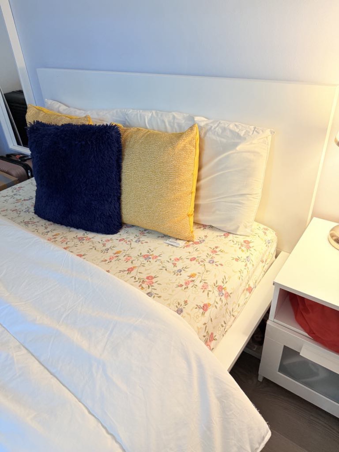IKEA MALM White Double Bed Frame with mattress