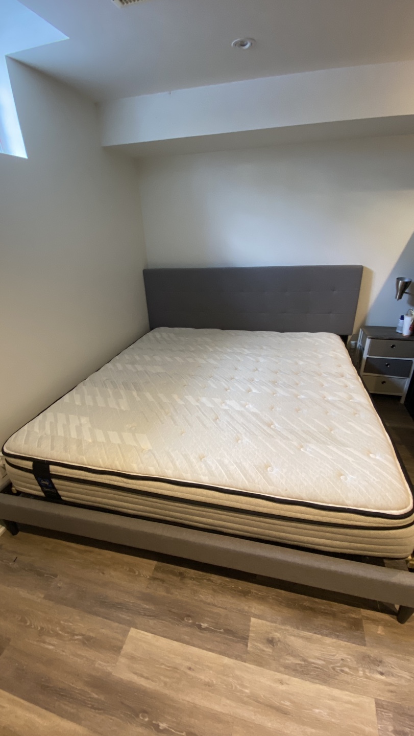 Sealy Posturepedic King Mattress and Platform Bed Frame