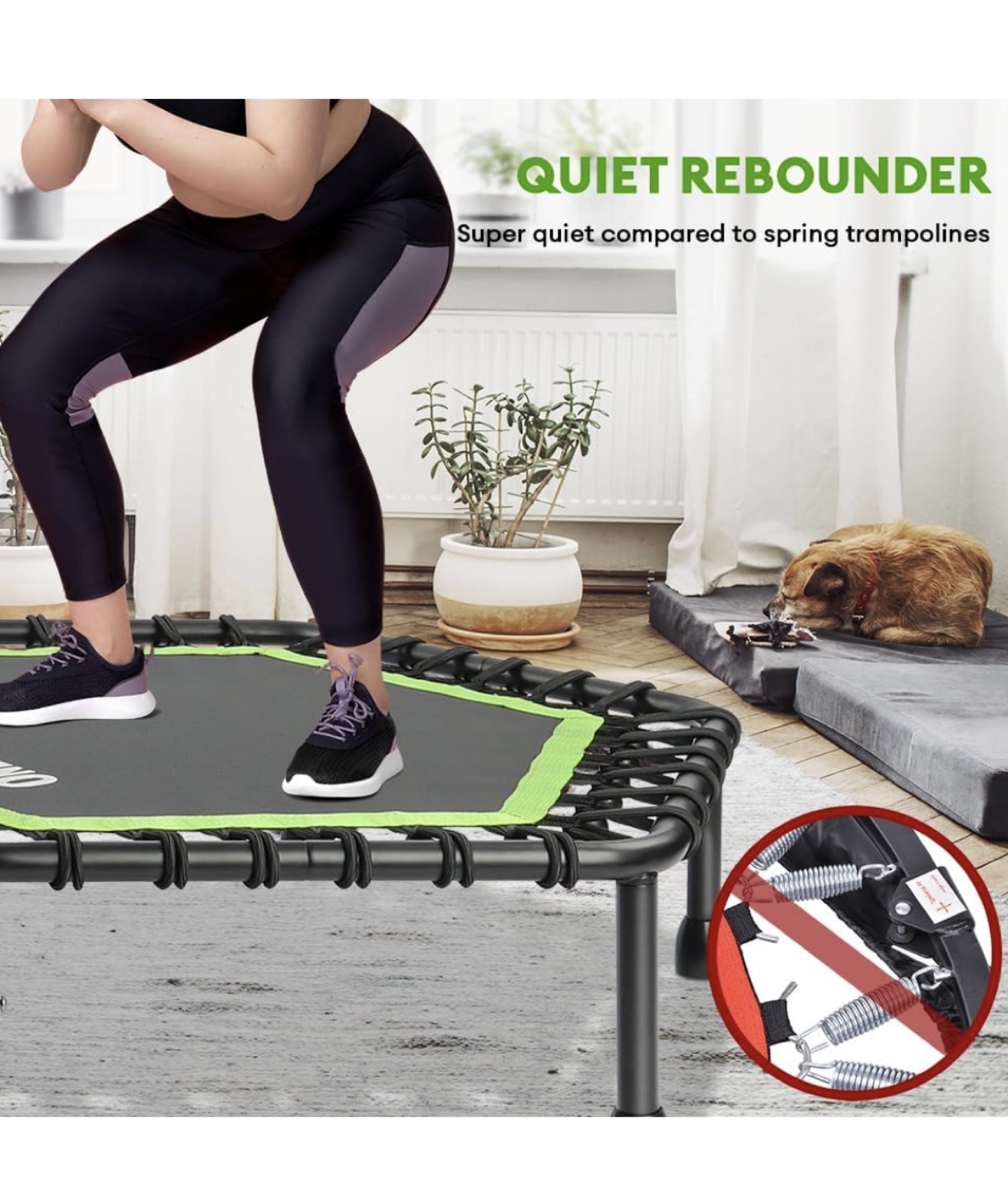 ONEIFOFIT Mini Trampoline with Adjustable Handle - photo 5
