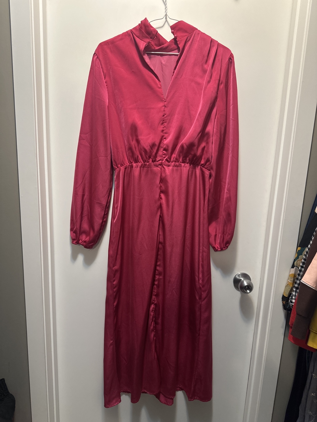 Pink Satin Midi Dress - photo 2