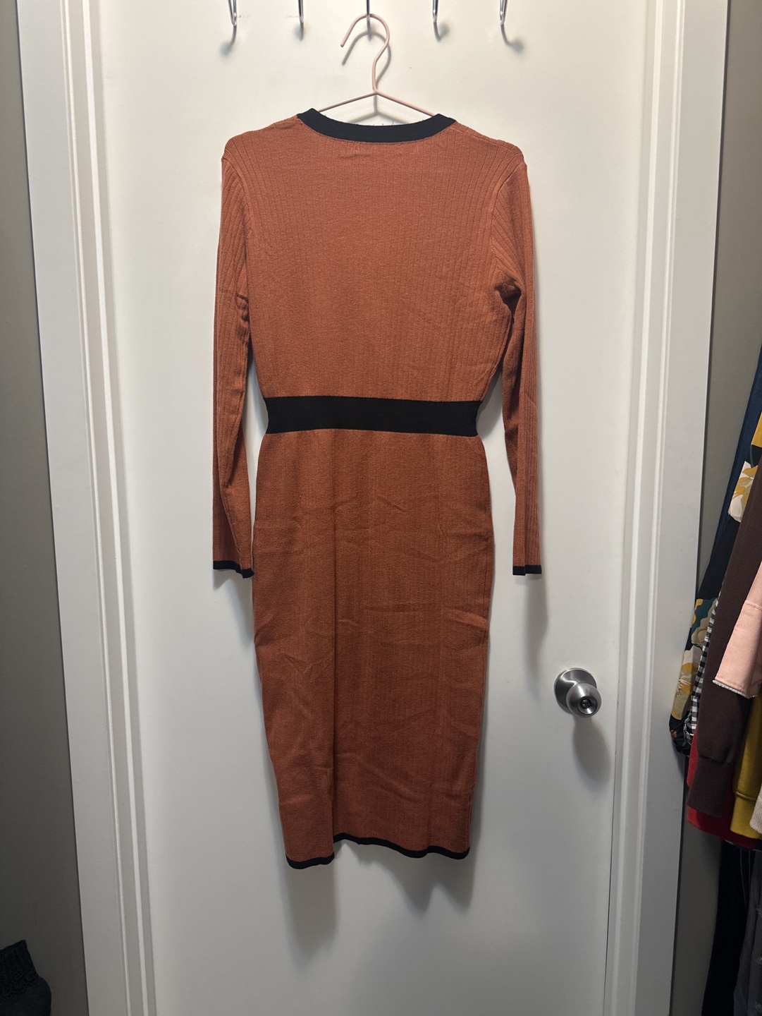Orange Knit Midi Dress - photo 2
