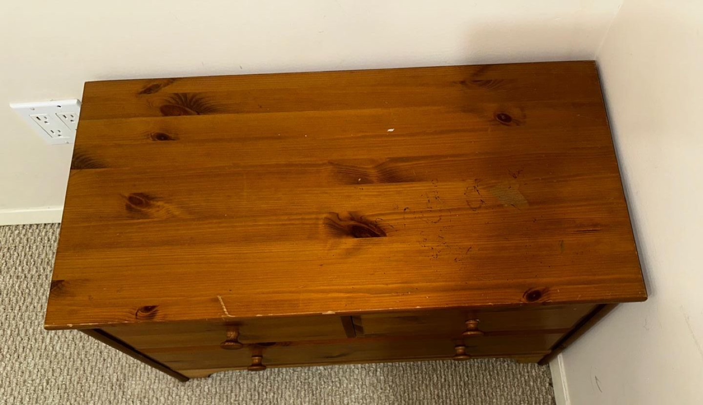 Solid Pine Wood 3-Drawer Chest - photo 2