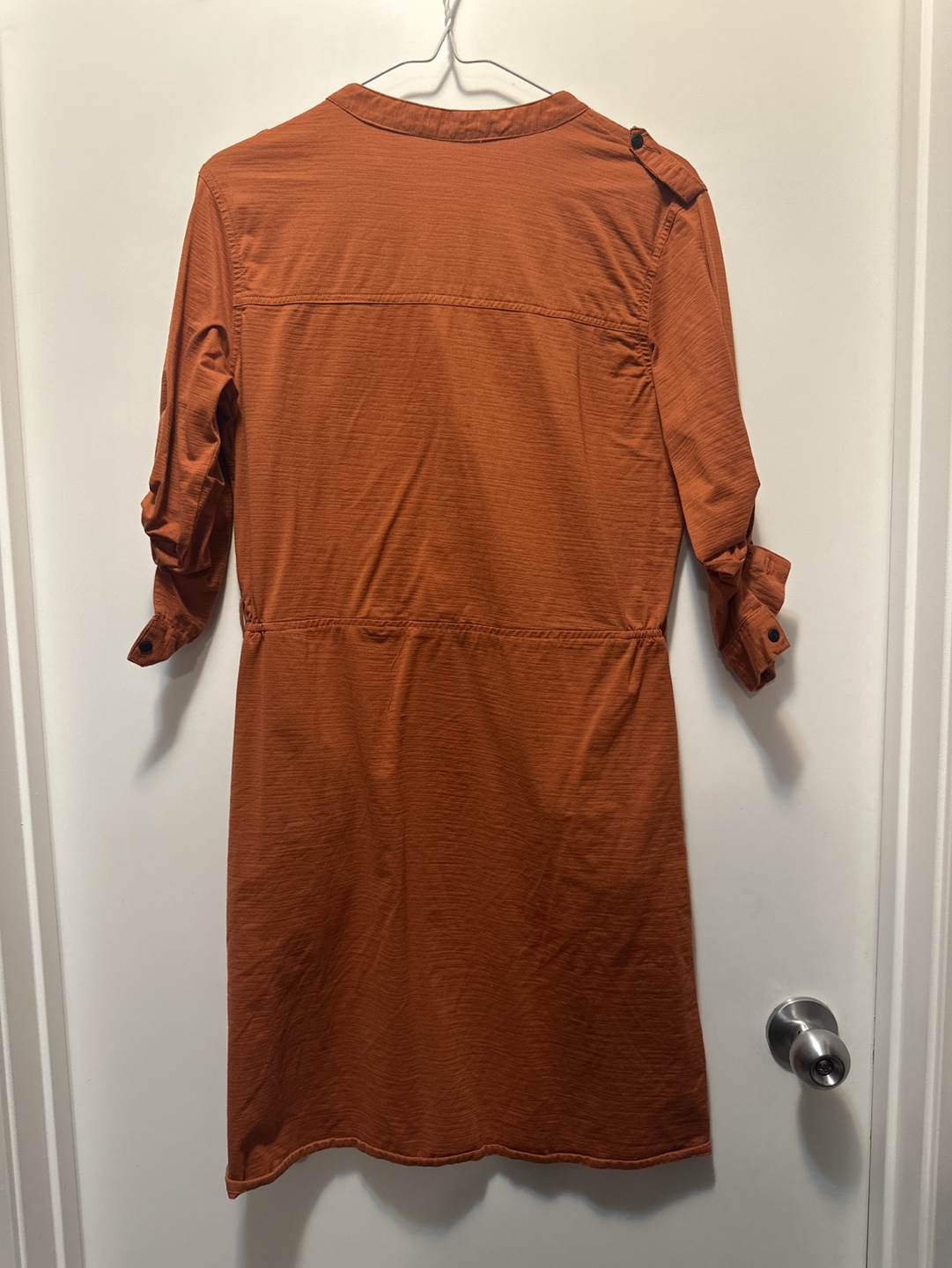 Burnt Orange Casual Button-Up Mini Dress - photo 2