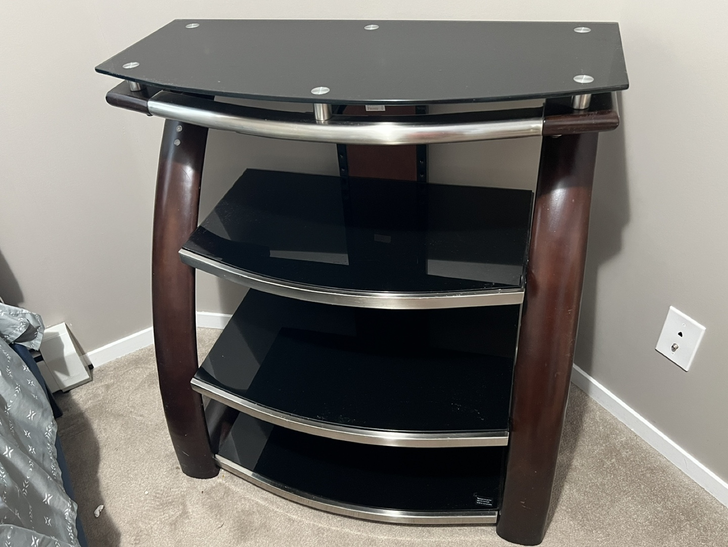 Contemporary TV Stand with Glass Shelves