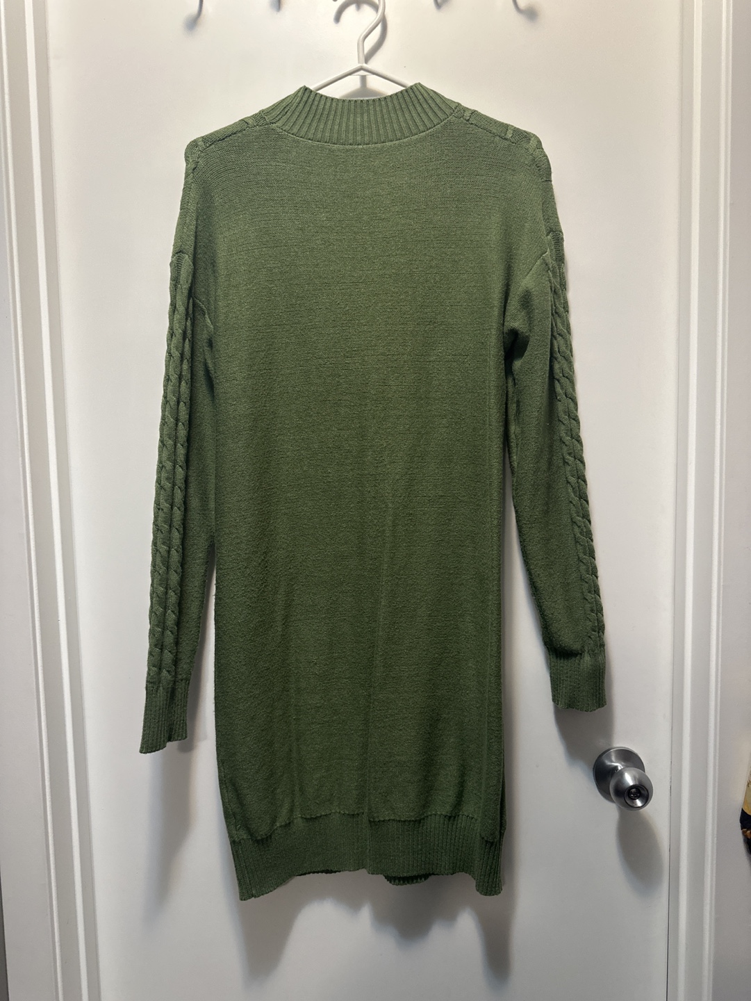Olive Green Cable Knit Sweater Dress - photo 2