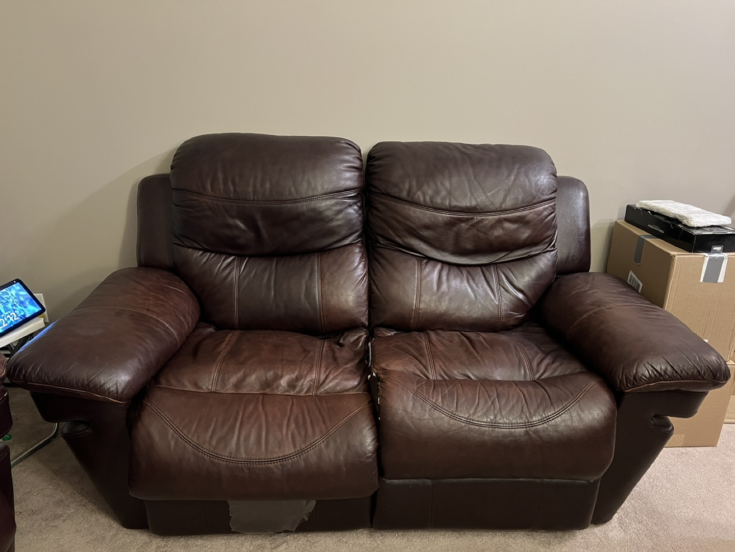 Brown Leather Recliner Set - photo 4