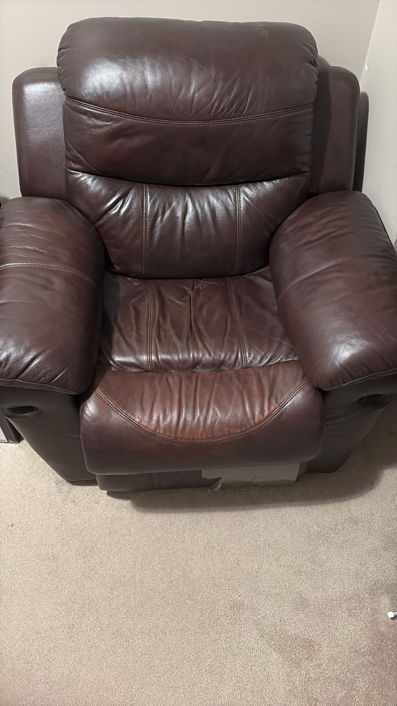 Brown Leather Recliner Set - photo 5