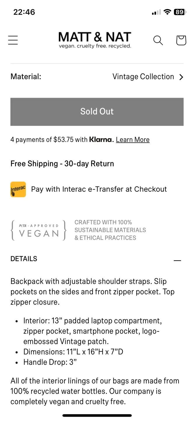 Matt & Nat DEAN-Vegan Leather Backpack image indicator(2)