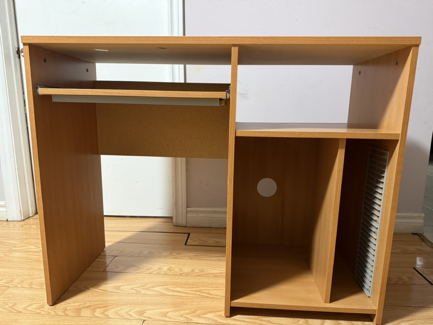 Computer Desk with Keyboard Tray and Shelving - photo 4
