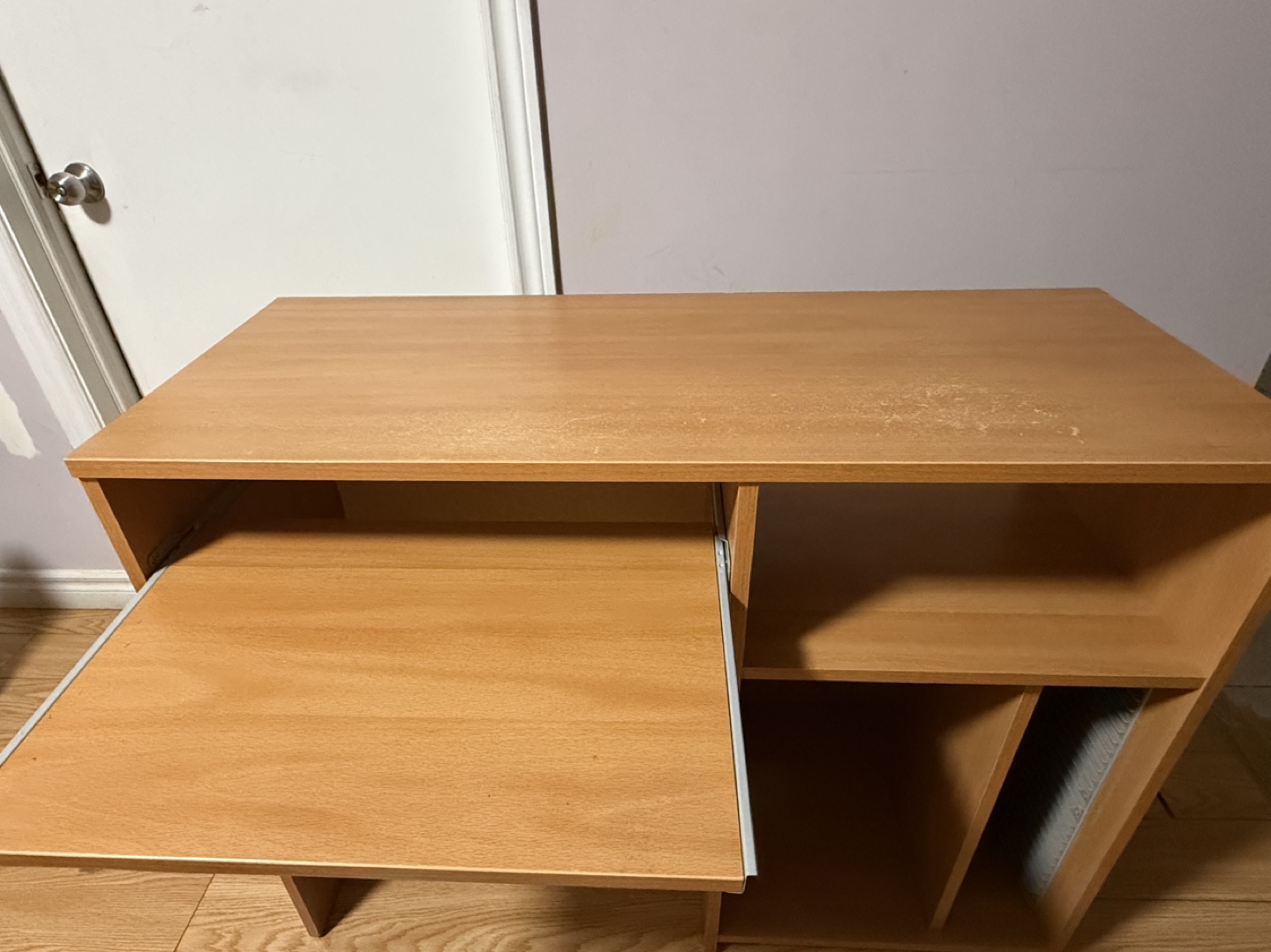Computer Desk with Keyboard Tray and Shelving
