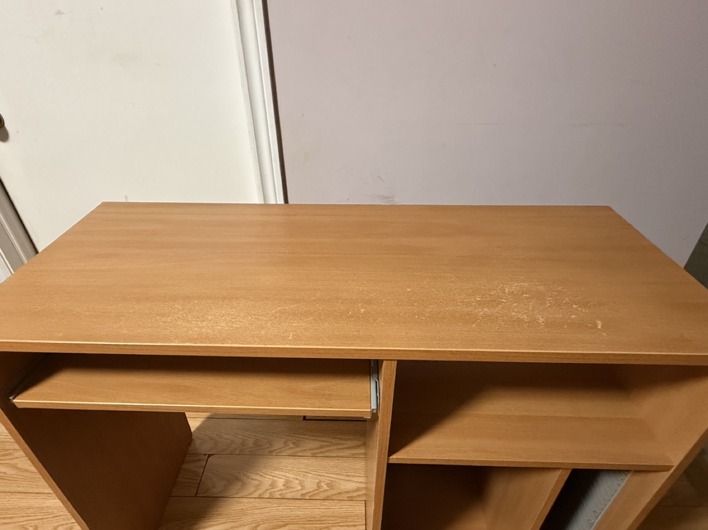 Computer Desk with Keyboard Tray and Shelving - photo 3