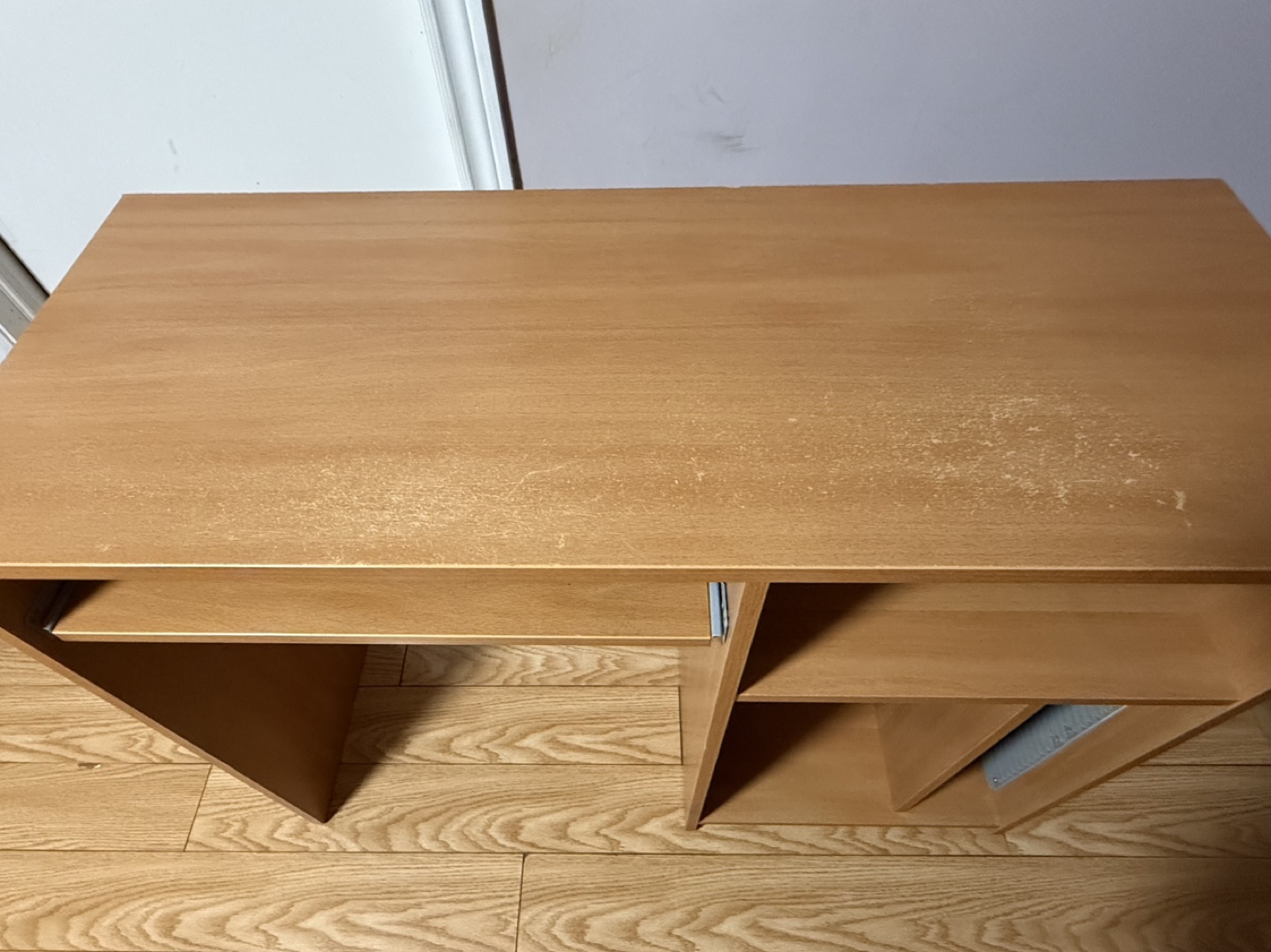 Computer Desk with Keyboard Tray and Shelving - photo 2