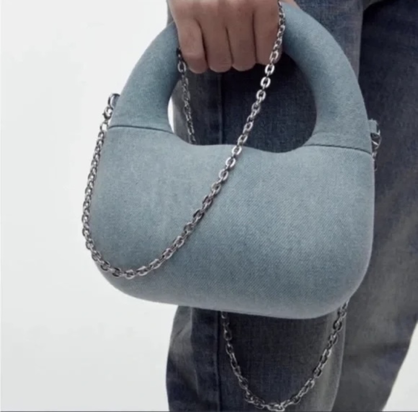 Zara Denim Mini Baguette Handbag - photo 2
