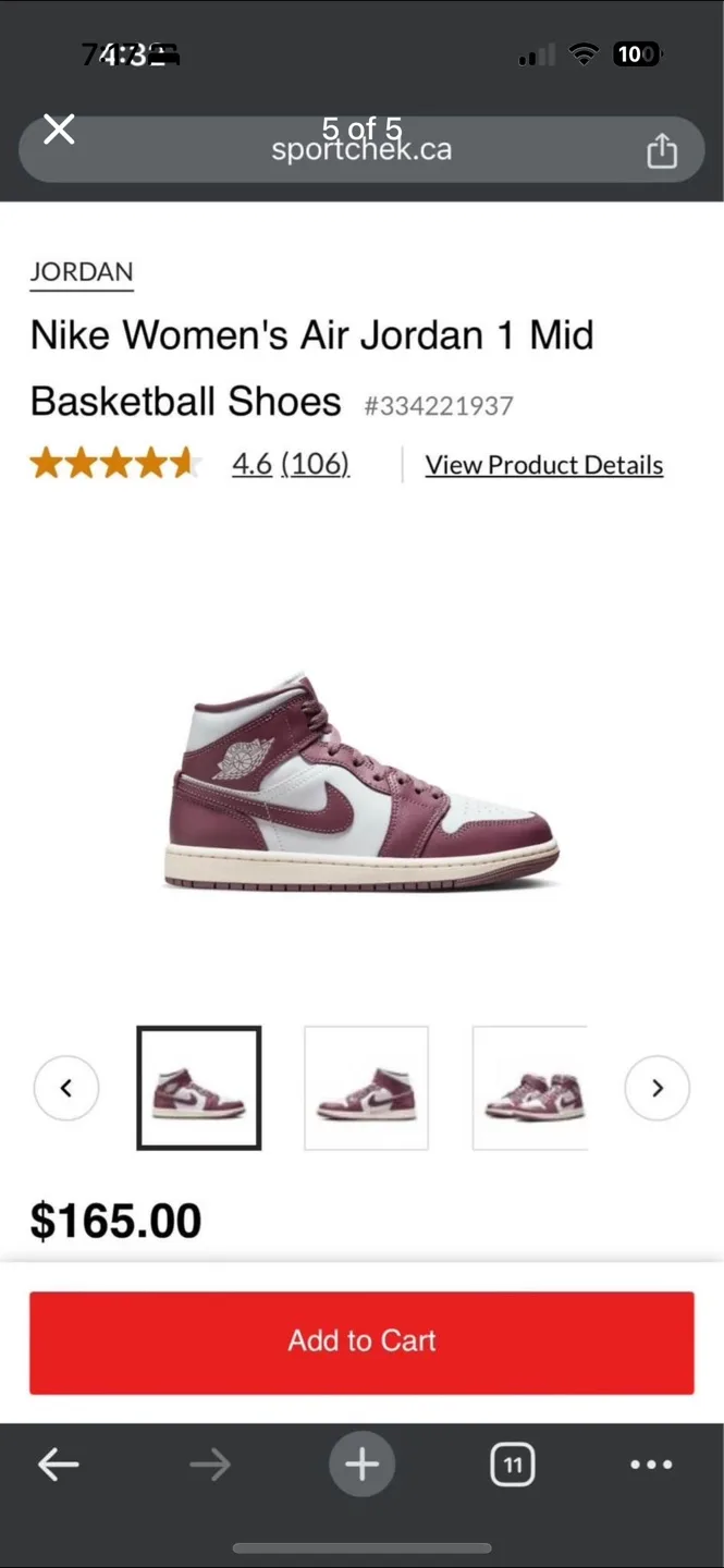 Nike Women's Air Jordan 1 Mid Basketball Shoes image indicator(5)