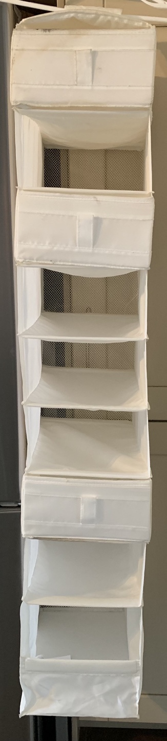 White Fabric Hanging Closet Organiser