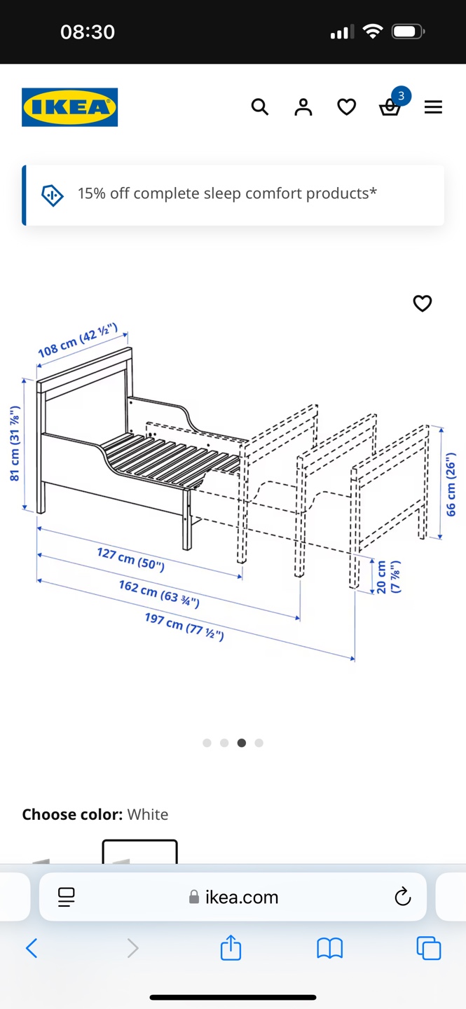 White IKEA Toddler Bed Frame - photo 3