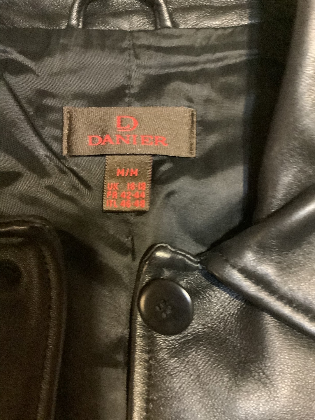 Women's Black Leather Jacket with Faux Fur Collar - Size M/L