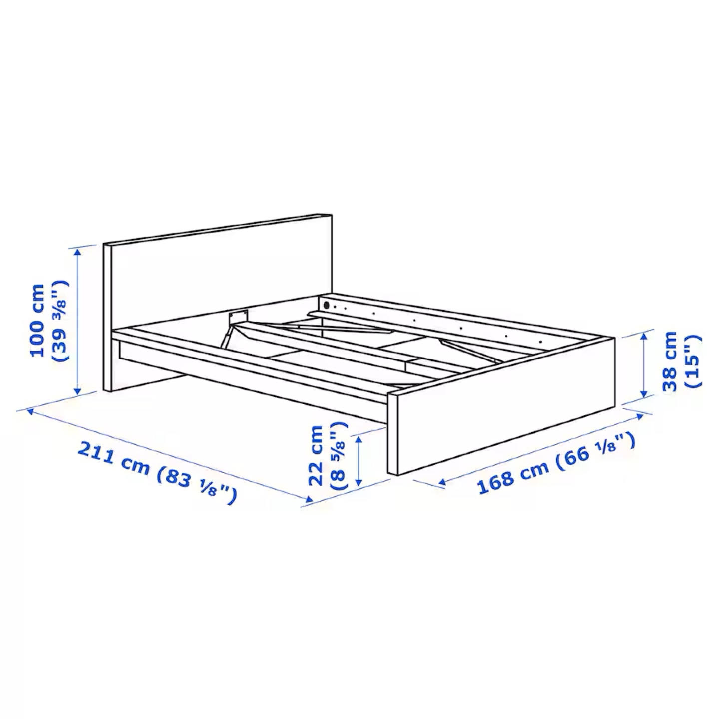 Black/Brown IKEA Malm Queen bed frame - photo 2