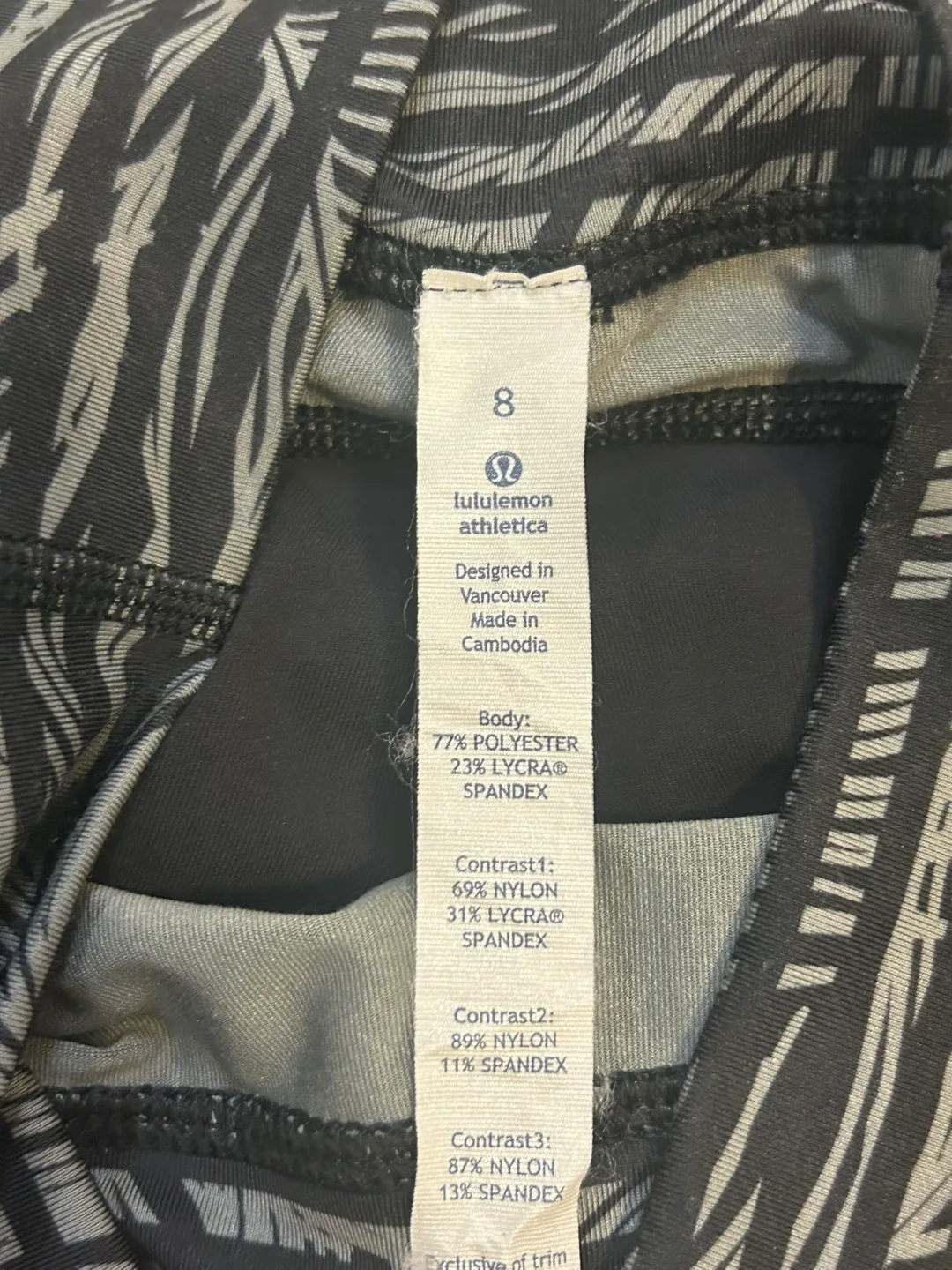Lululemon Athletica 8 Black and Grey Leggings image indicator(2)