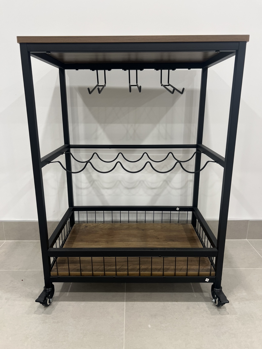 Rolling Wine Bar Cart with Storage - photo 2