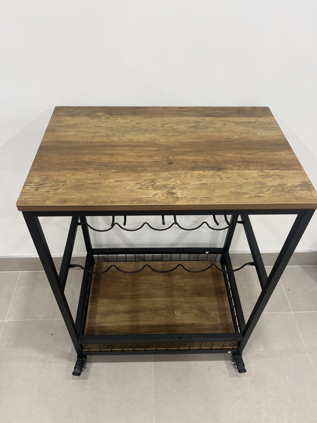 Rolling Wine Bar Cart with Storage - photo 3