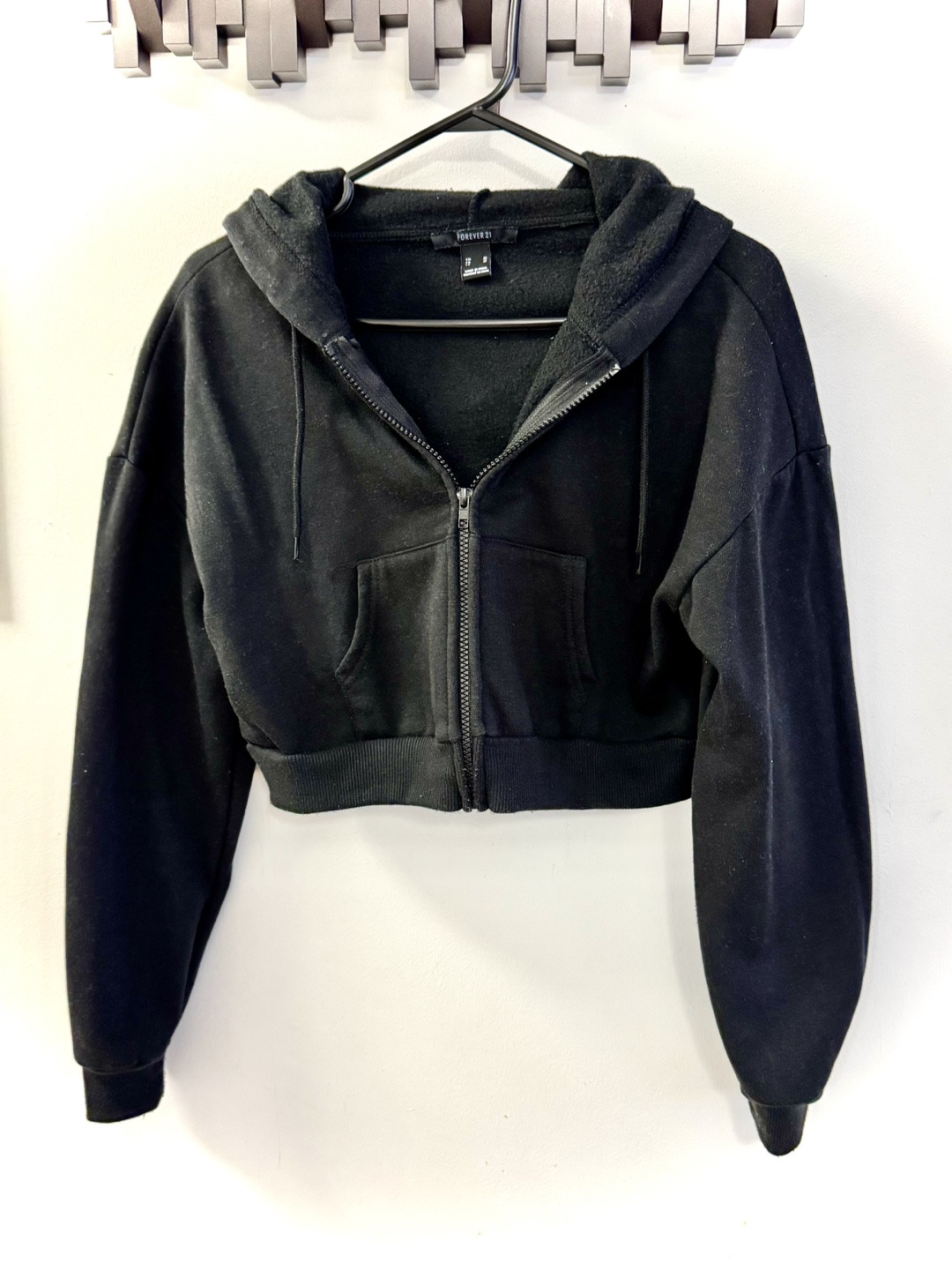 Forever 21 Black Zip-Up Hoodie