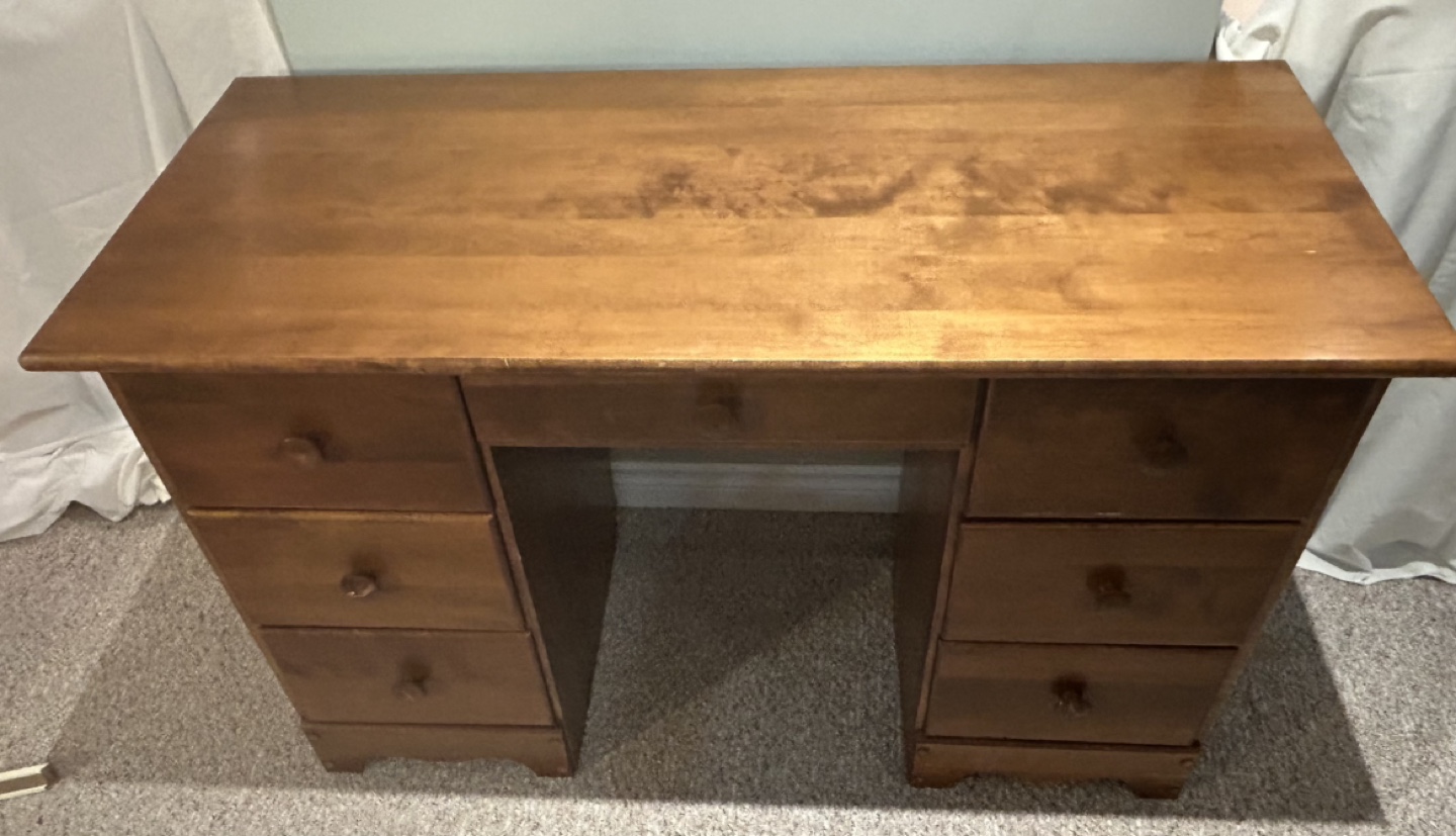 Solid Wood Desk with Six Drawers - photo 2