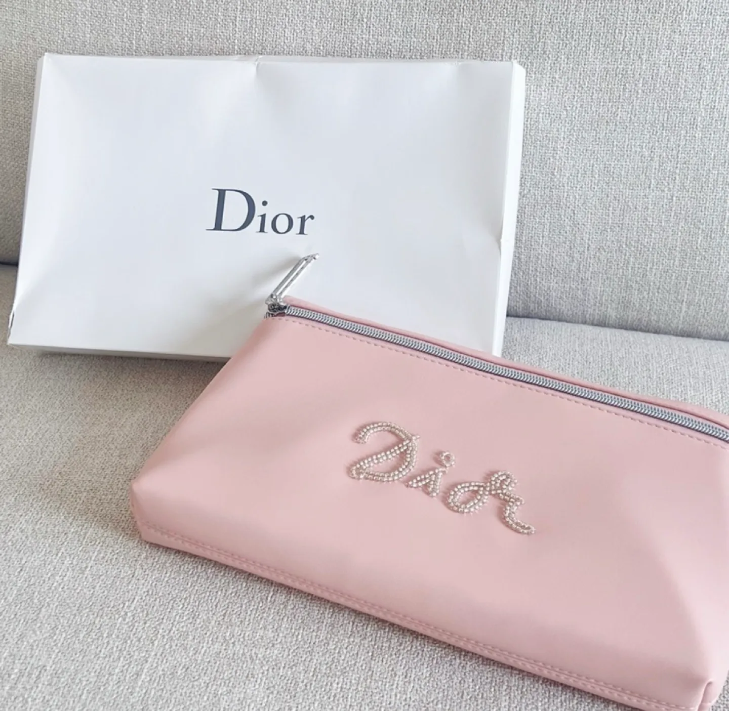 Dior Pink Beaded Cosmetic Bag image indicator(2)