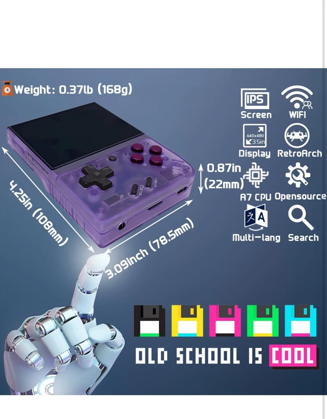 Retro Handheld Game Console - Purple image indicator(5)