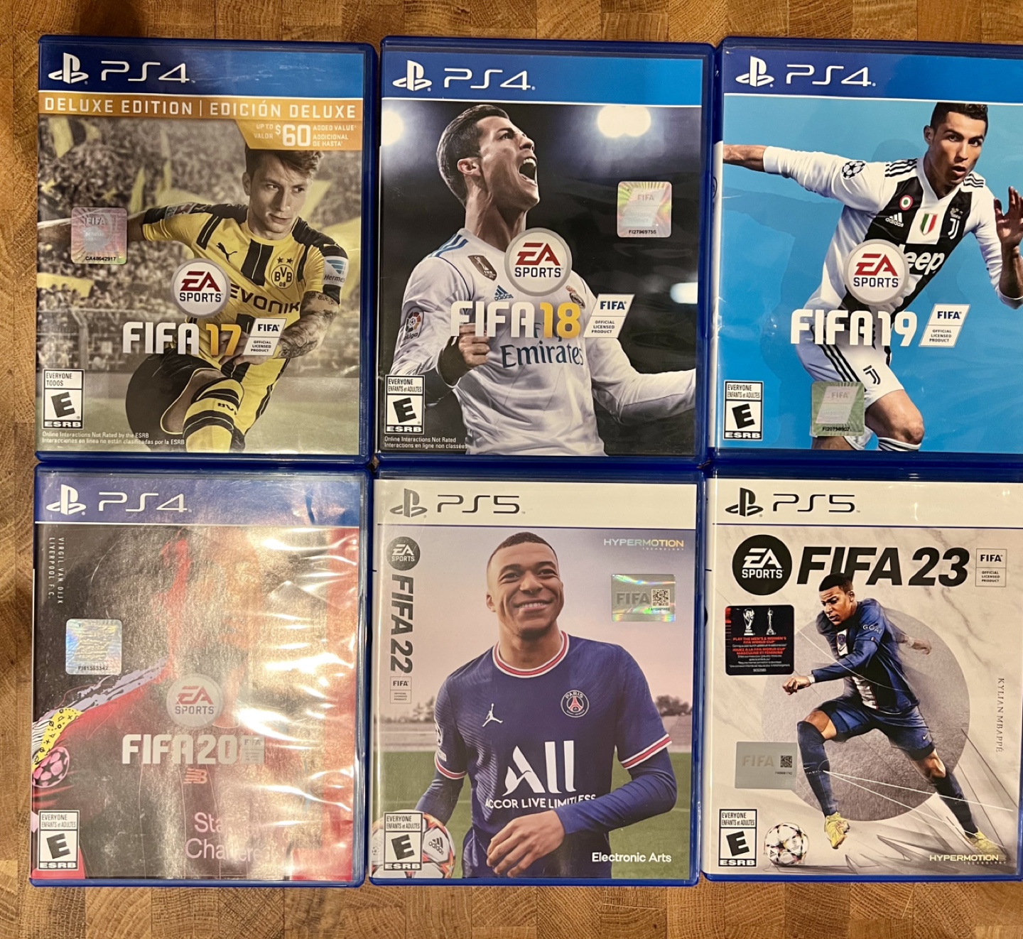PS4 & PS5 FIFA Games Bundle (FIFA 17, 18, 19, 20, 22, 23)