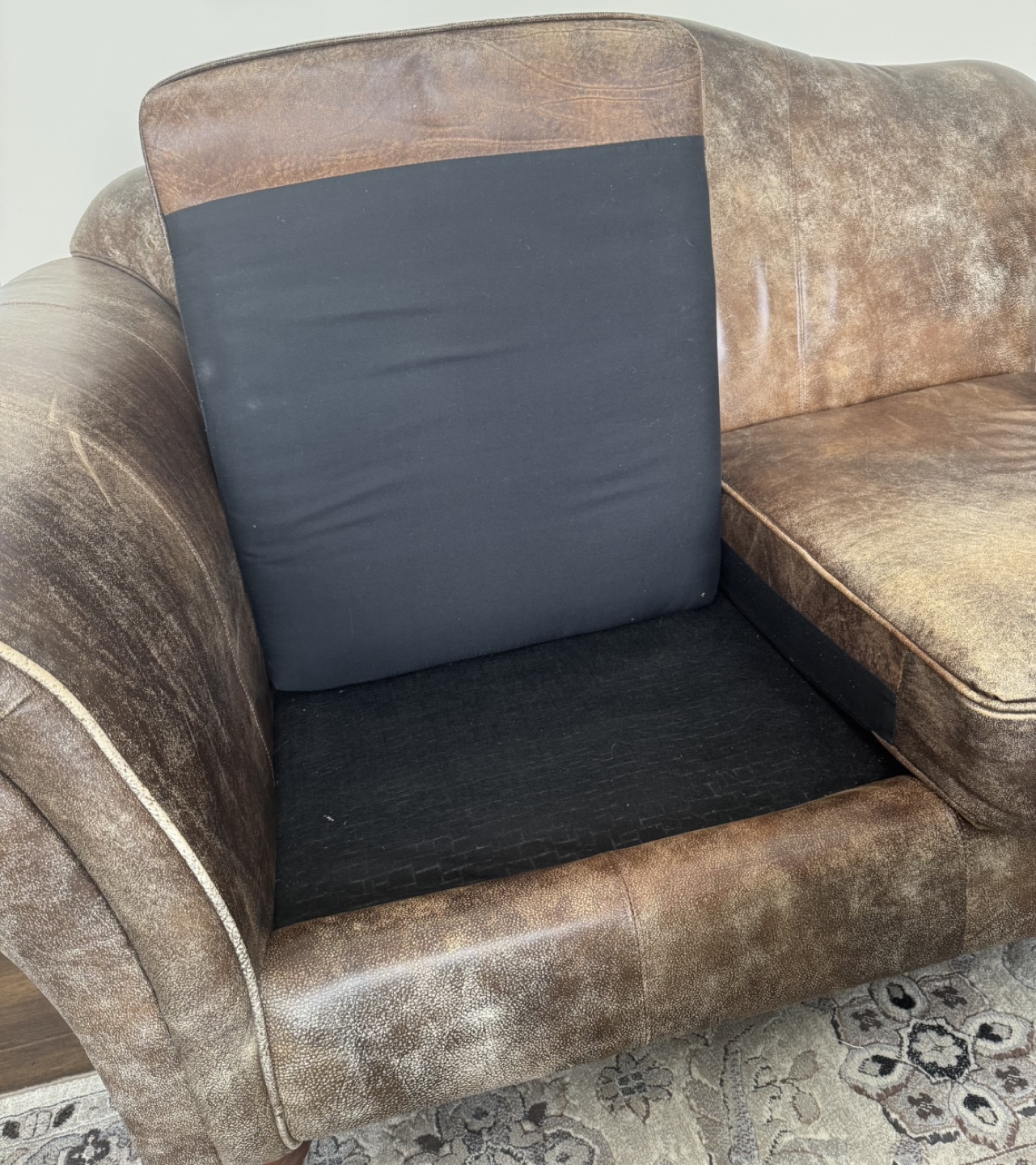 Brown Leather Loveseat - photo 5
