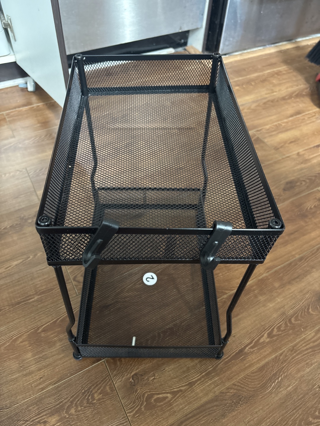 Two-Tier Black Metal Wire Storage Organizer