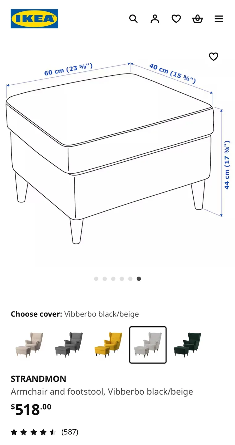 IKEA STRANDMON armchair and footstool image indicator(4)