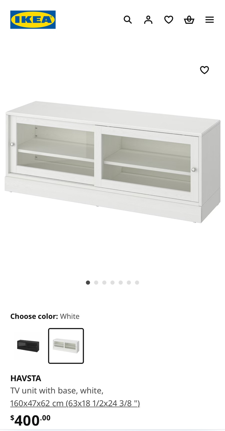 IKEA HAVSTA White TV Unit with Base