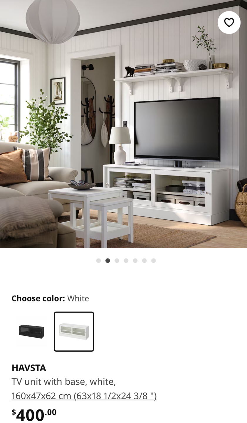 IKEA HAVSTA White TV Unit with Base - photo 4