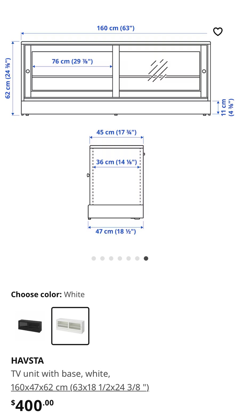 IKEA HAVSTA White TV Unit with Base - photo 5