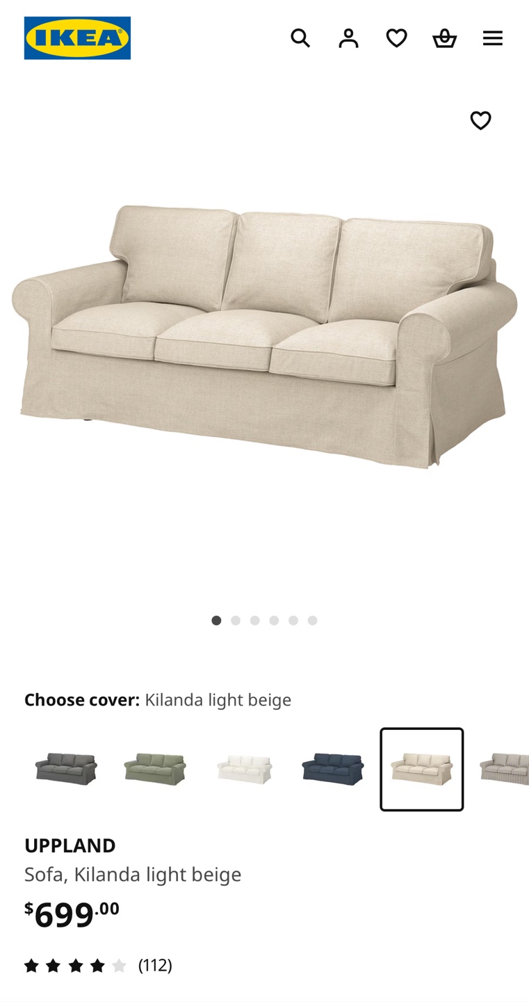 IKEA UPPELAND Sofa - Kilanda Light Beige