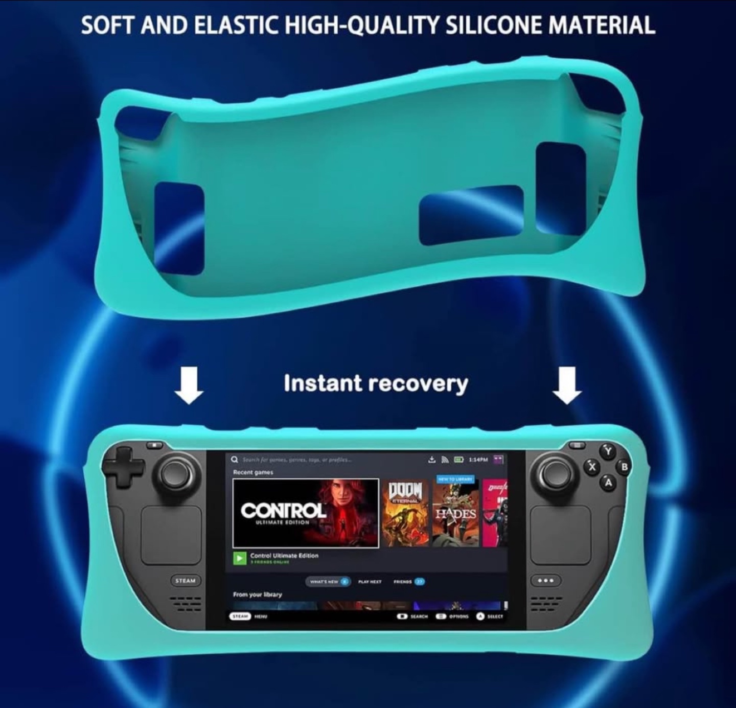 NEW Protective Silicone Case for Steam Deck - Teal - photo 4