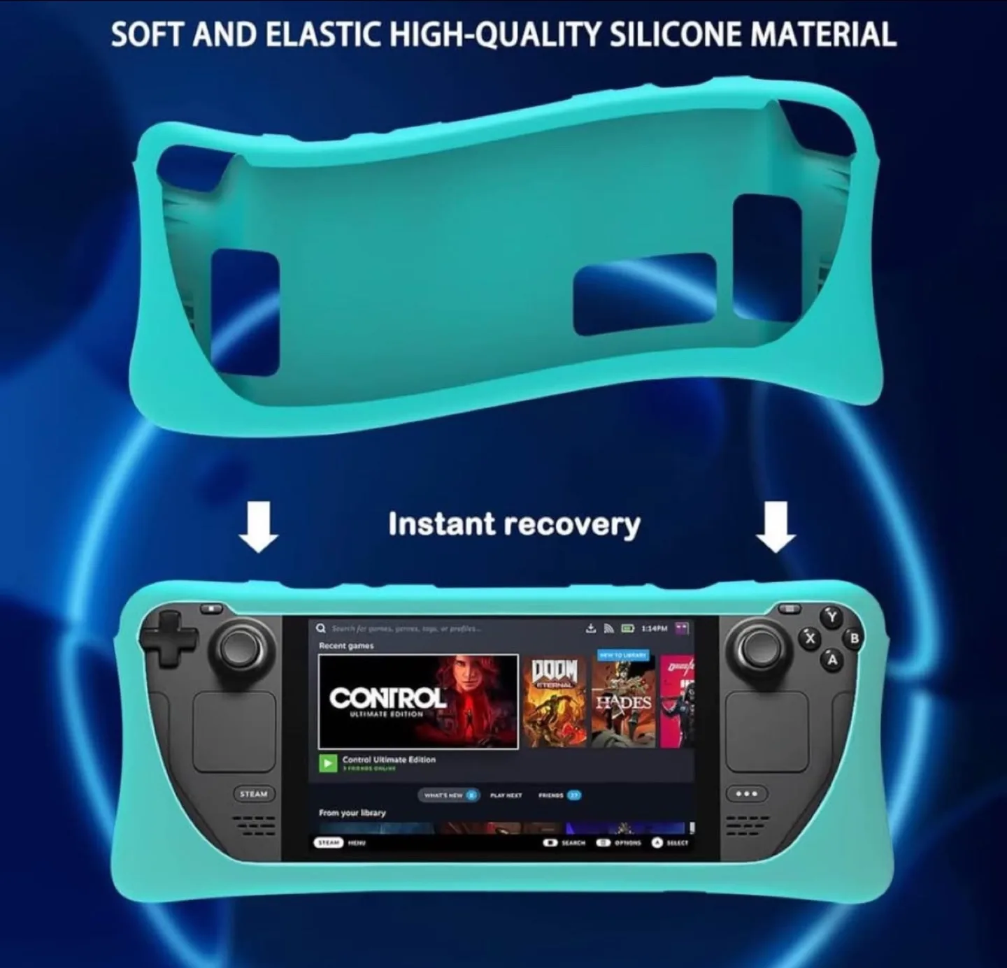 NEW Protective Silicone Case for Steam Deck - Teal image indicator(4)