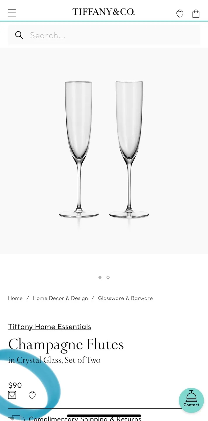 Tiffany & Co. Champagne Flutes, Set of Two, New in Box image indicator(9)