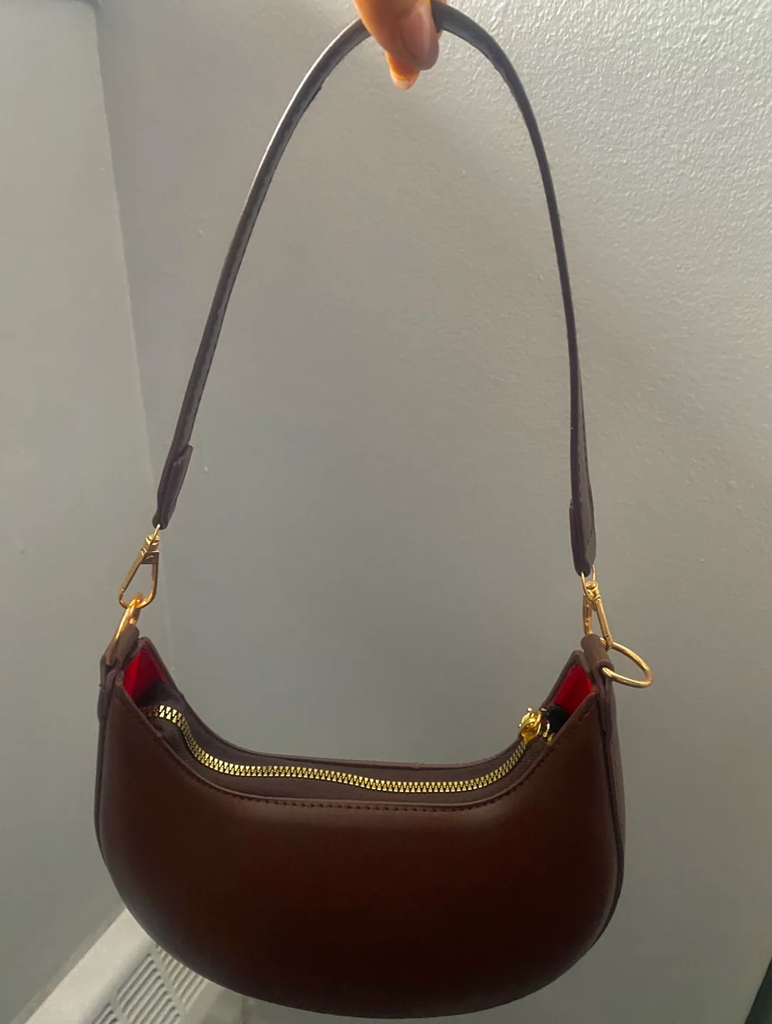 Mocha Leather Half-Moon Bag thumbnail