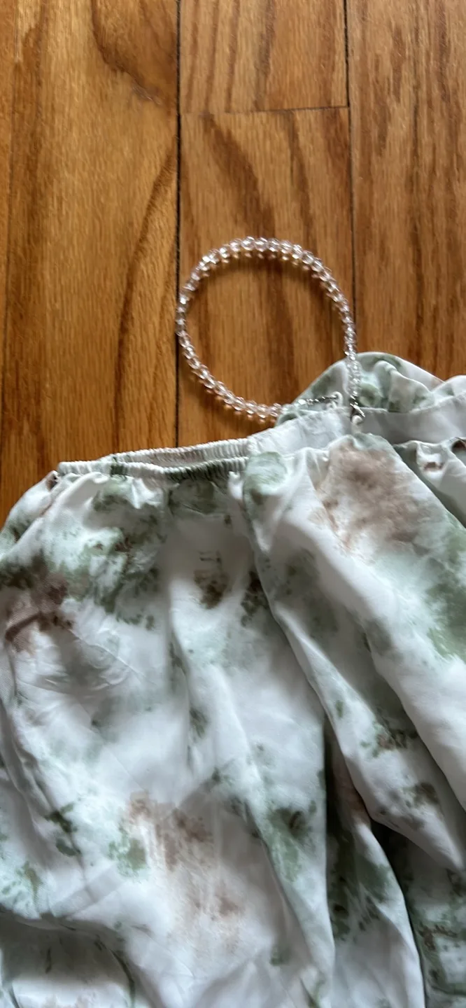 Off-the-Shoulder Tie-Dye Puff Sleeve Crop Top image indicator(2)