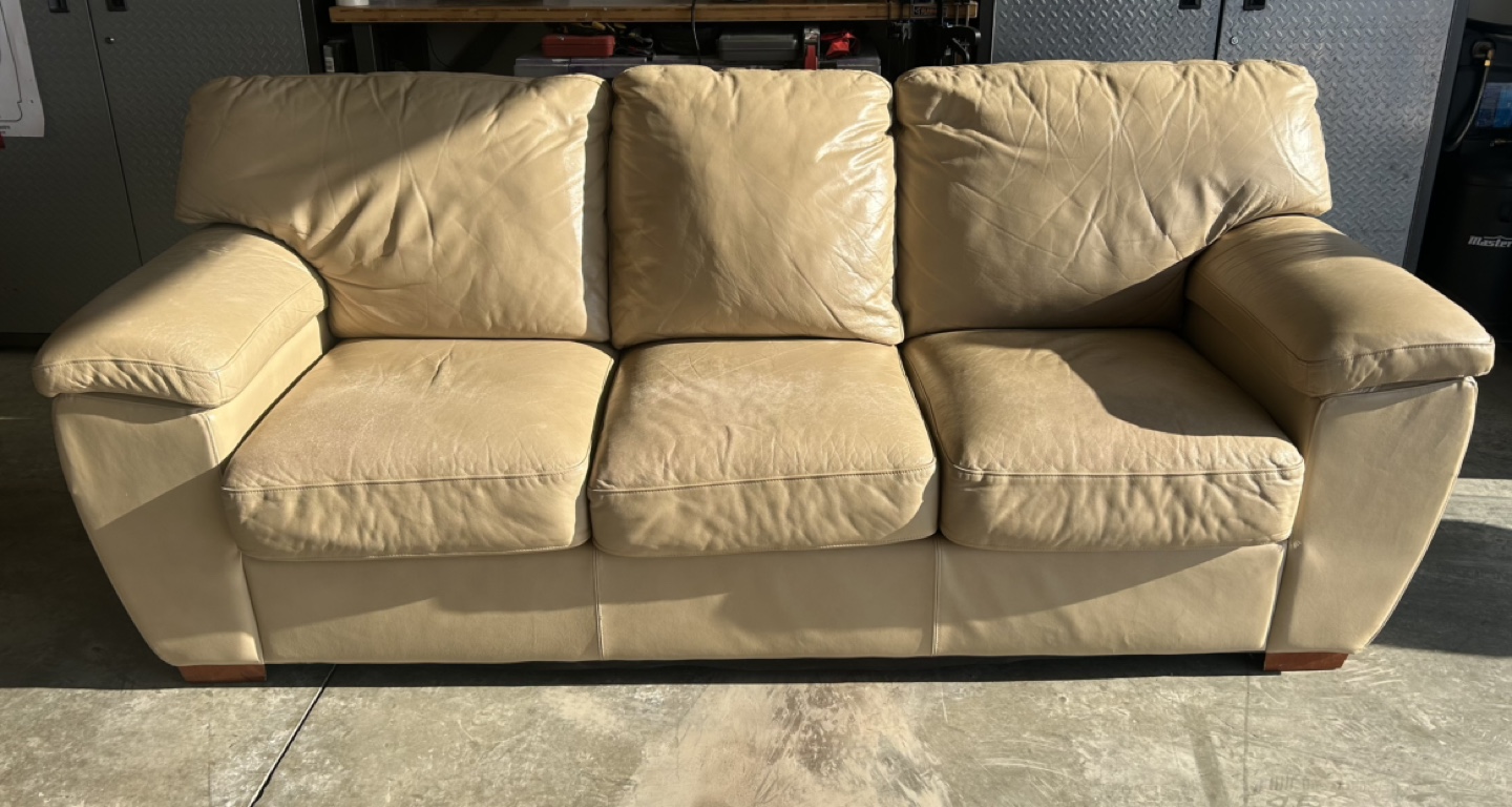 Lazyboy Camel Coloured Leather Sofa