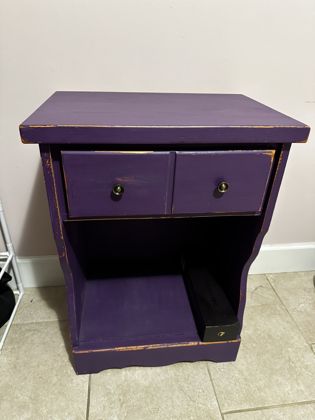Purple Two-Drawer Nightstand